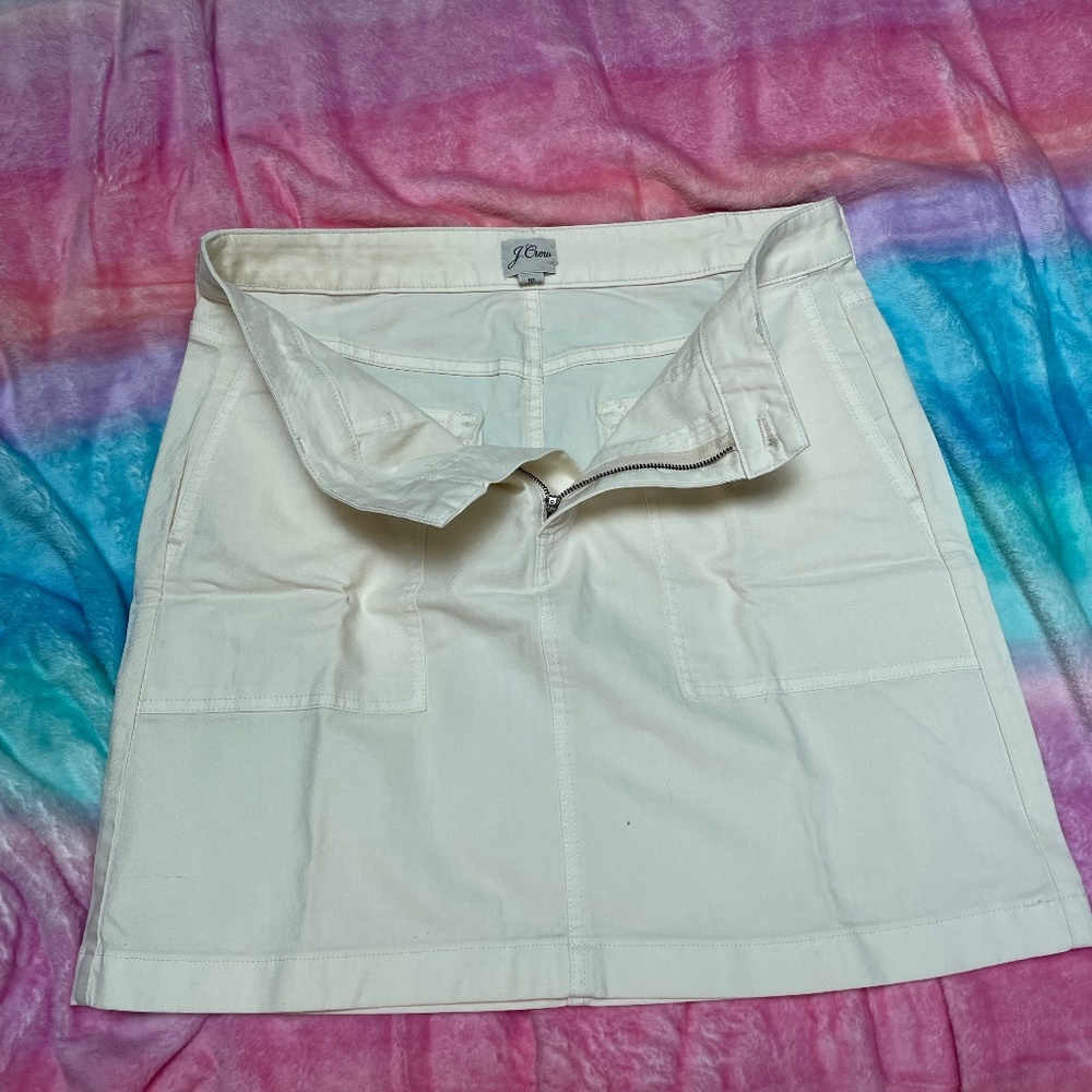 NEW NO TAGS J Crew White Denim Jean Skirt
